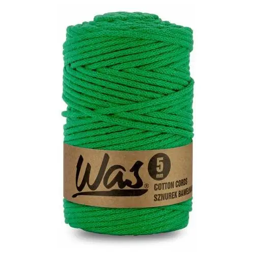 Was/sznurek bawełniany z poliestrowym rdzeniem, pleciony, 5mm, 100m, zielony Inny producent