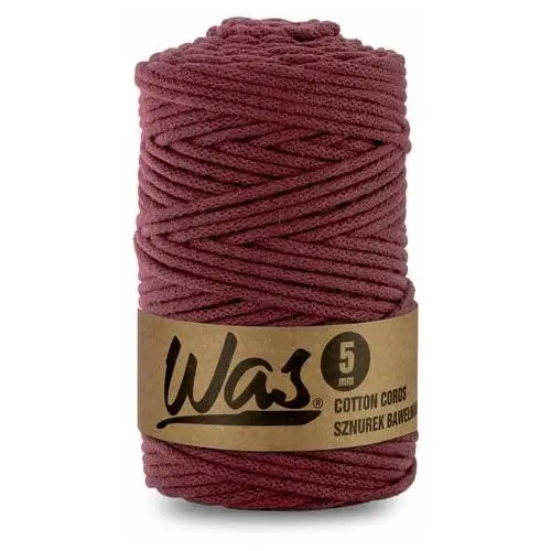 Inny producent Was/sznurek bawełniany z poliestrowym rdzeniem, pleciony, 5mm, 100m, burgund