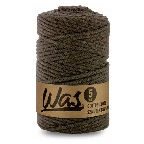 Inny producent Was/sznurek bawełniany z poliestrowym rdzeniem, pleciony, 5mm, 100m, ciemny brązowy