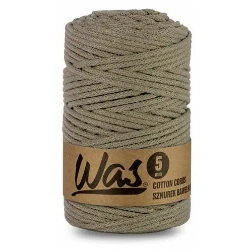 Inny producent Was/sznurek bawełniany z poliestrowym rdzeniem, pleciony, 5mm, 100m, ciemny beżowy