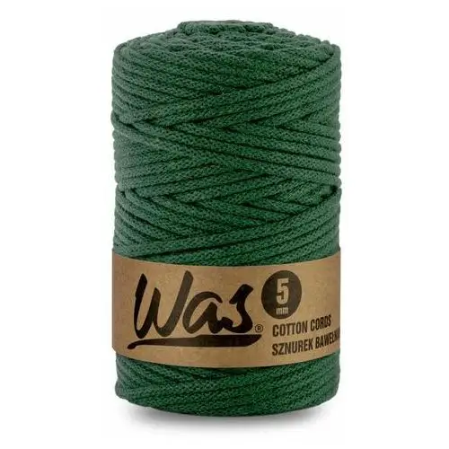 Was/sznurek bawełniany z poliestrowym rdzeniem, pleciony, 5mm, 100m, butelkowa zieleń Inny producent