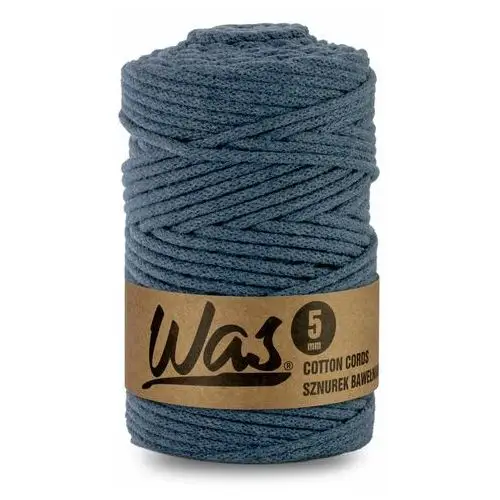 Was/sznurek bawełniany z poliestrowym rdzeniem, pleciony, 5mm, 100m, jasny dżinsowy Inny producent