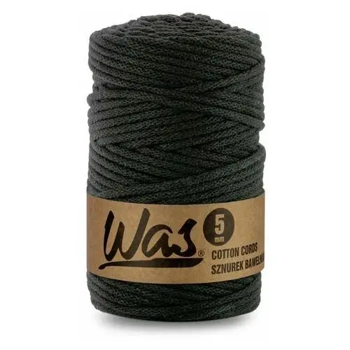 Was/sznurek bawełniany z poliestrowym rdzeniem, pleciony, 5mm, 100m, czarny Inny producent