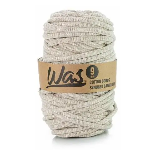 Inny producent Was/sznurek bawełniany z poliestrowym rdzeniem, pleciony, 9mm, 50m, jasny beżowy