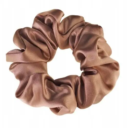 Jedwabna gumka do włosów Almania, scrunchie jedwabna 100% jedwab-kawa