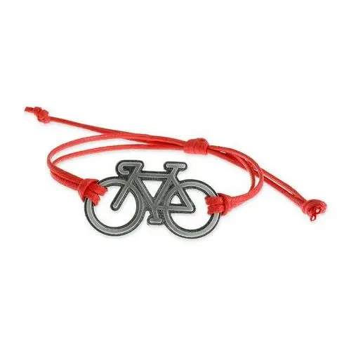 BRANSOLETKA ROWEREM DLA CYKLLISTY kolor czerwony bawełna sznurek rower, ar2523