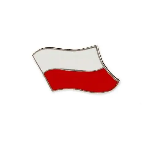 Jubileo.pl Przypinka z polską flagą kolor czerwony kolor biały prostokąt eleganckie