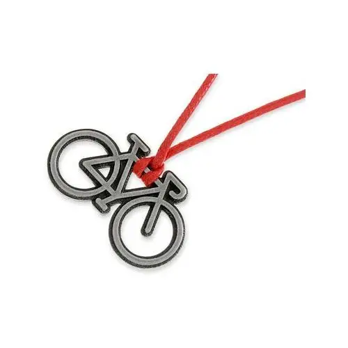 Jubileo.pl Wisiorek czerwony z rowerem kolor czerwony bawełna sznurek rower