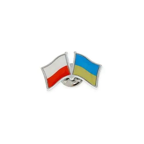 Jubileo.pl Znaczek flaga polski i ukrainy kolor czerwony kolor biały kolor żółty kolor niebieski