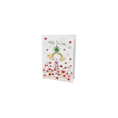 Karnet b6 + koperta urodziny dziewczynka truskawki