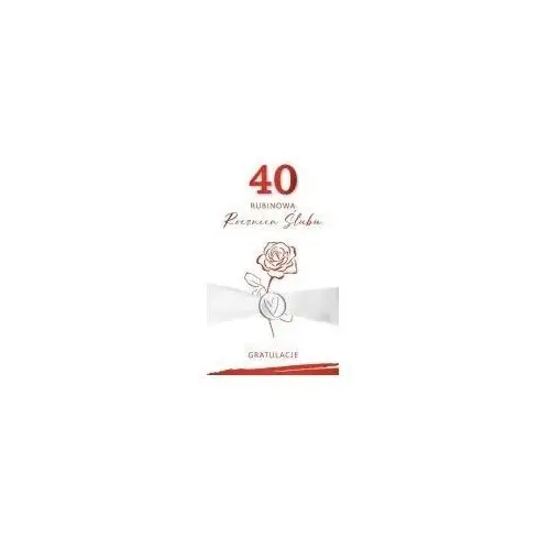 Karnet Rocznica Ślubu 40 - rubinowa