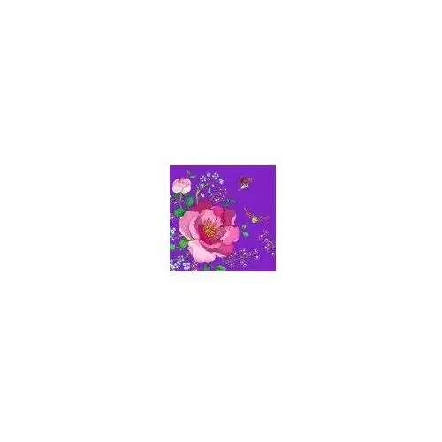 Karnet Swarovski kwadrat CL0602 Kwiaty fiolet