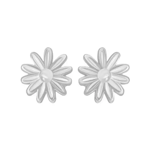 Kolczyki Flowers Etincelle srebrne, kolor szary