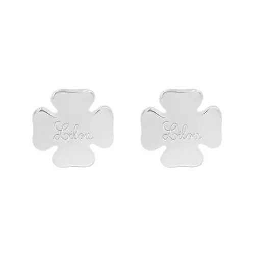 Kolczyki koniczynki srebrne z logo Lilou