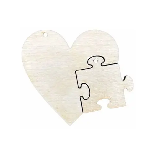Kolorowe motki Drewniany brelok breloczek dla par serce puzzel baza ze sklejki do kluczy