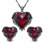 Komplet Biżuterii Srebrnej 925 Serce Anioła Czarne, kolor czarny Sklep