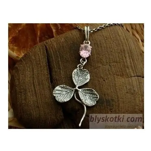 KONICZYNKA - srebrny wisiorek z różowym kryształem, kolor różowy