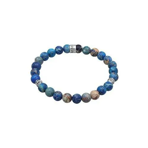 Kuzzoi kuzzoi bransoletka męskie koraliki trend z agatem niebieskim w srebrze próby 925 sterling silver armband 1.0 pieces