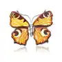 Broszka srebrna motyl z bursztynem Butterfly Love, kolor pomarańczowy Sklep