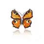 Lawaiia Broszka srebrna motyl z bursztynem mini butterfly love Sklep