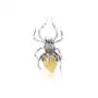 Broszka srebrna pająk z mlecznym bursztynem Cross Spider, kolor pomarańczowy Sklep