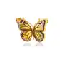 Broszka srebrna pozłacana motyl z bursztynem bałtyckim Butterfly Monarch Sklep