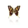 Broszka srebrna pozłacana motyl z bursztynem mini Butterfly Breath Sklep