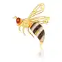 Broszka srebrna pozłacana pszczoła z bursztynem Bee, kolor pomarańczowy Sklep