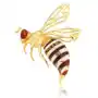 Broszka srebrna pozłacana pszczoła z bursztynem Big Bee, kolor pomarańczowy Sklep