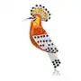 Broszka srebrna ptak dudek z bursztynem Hoopoe, kolor pomarańczowy Sklep