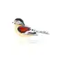 Broszka srebrna ptak muchołówka z bursztynem Flycatcher, kolor pomarańczowy Sklep
