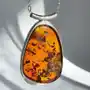 Naszyjnik srebrny z koniakowym bursztynem no 7, kolor pomarańczowy Sklep