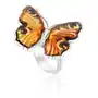 Pierścionek srebrny motyl z bursztynem small butterfly love Lawaiia Sklep