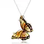 Lawaiia Zawieszka srebrna motyl z bursztynem big butterfly kiss Sklep
