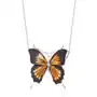 Zawieszka srebrna motyl z bursztynem Butterfly Touch, kolor pomarańczowy Sklep
