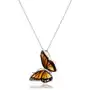 Zawieszka srebrna motyl z bursztynem mini Butterfly Kiss, kolor pomarańczowy Sklep