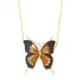 Zawieszka srebrna pozłacana motyl z bursztynem Butterfly Touch, kolor pomarańczowy Sklep