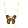 Lawaiia Zawieszka srebrna pozłacana motyl z bursztynem medium butterfly touch Sklep