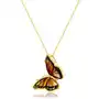 Zawieszka srebrna pozłacana motyl z bursztynem mini Butterfly Kiss, kolor pomarańczowy Sklep