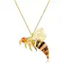 Zawieszka srebrna pozłacana pszczoła z bursztynem Bee, kolor pomarańczowy Sklep
