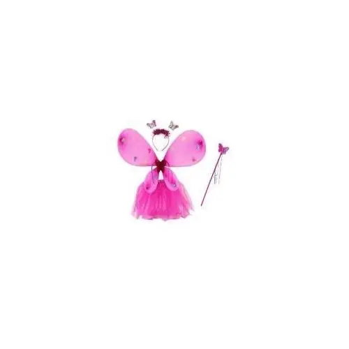 Strój wróżki ze skrzydłami motyla różowy Leantoys