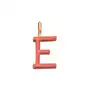 Literka E z koralową emalią pozłacana, kolor czerwony Sklep