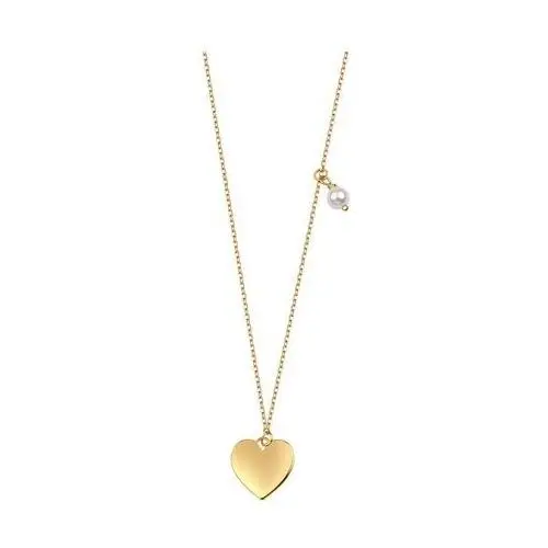 Naszyjnik srebrny pozłacany ze szkłem - serce - love Love - biżuteria yes