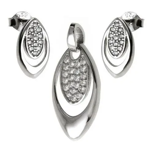 Lovrin Biżuteria srebrna komplet klasyczny 925 łezka