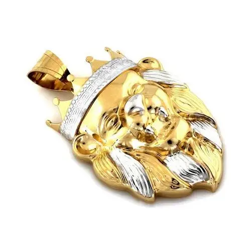 Duża złota zawieszka lew w koronie, ZA_6396A_585