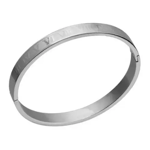 Lovrin Elegancka bransoletka bangle sztywna z cyframi rzymskimi unisex