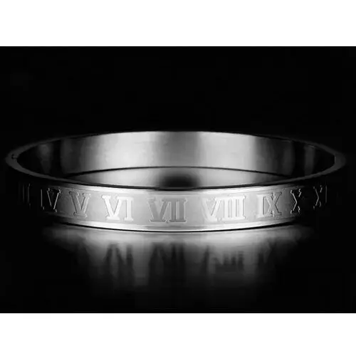 Lovrin Elegancka bransoletka bangle sztywna z cyframi rzymskimi unisex 3