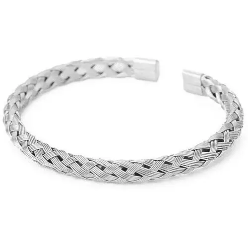 Lovrin Elegancka pleciona bransoletka sztywna bangle unisex