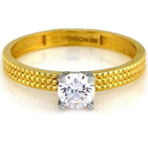 Elegancki pierścionek złoto 585 cyrkonie Lovrin