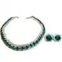 Lovrin Komplet biżuterii damskiej choker z zielonymi cyrkonii i kolczyki na sztyft Sklep